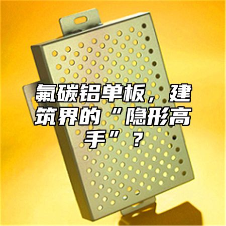 氟碳鋁單板，建筑界的“隱形高手”？